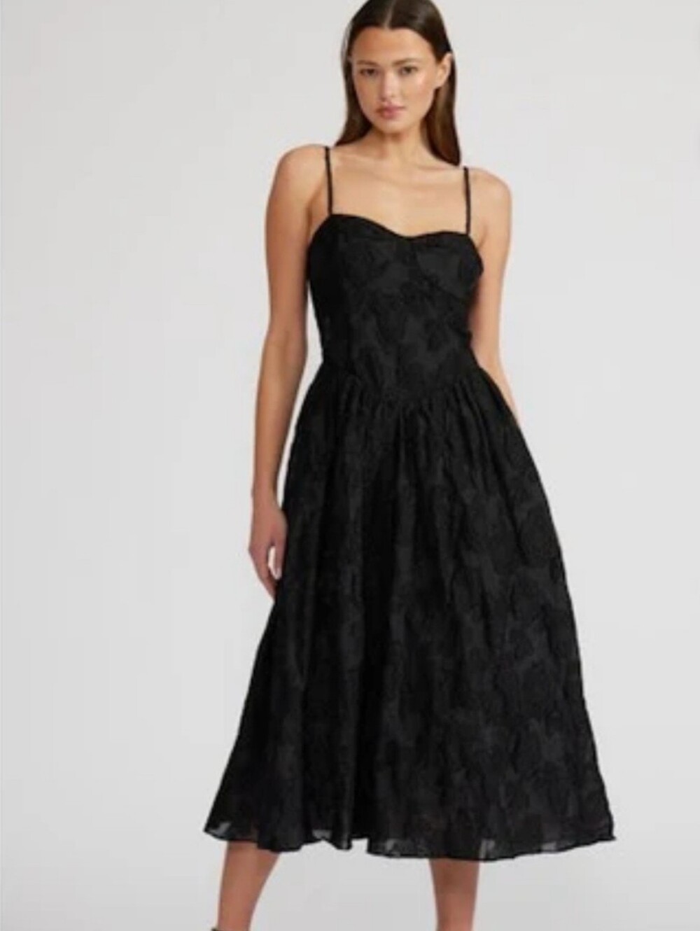 Ingrid Black Midi Dress By Lucy Paris